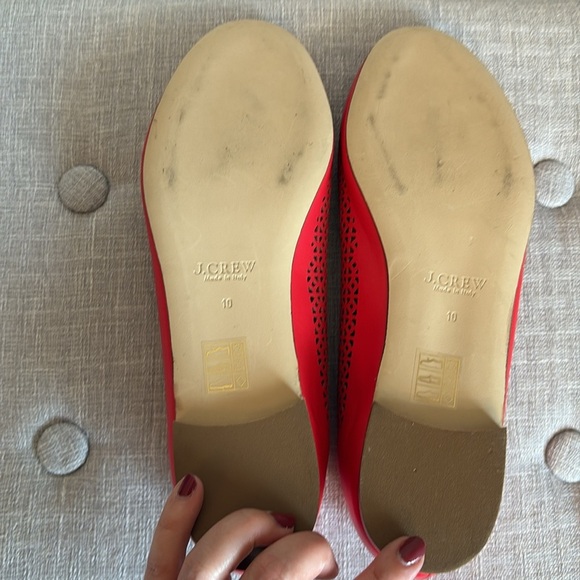 J. CREW Vibrant Red Italian Leather Perforated Loafers - Picture 10 of 10